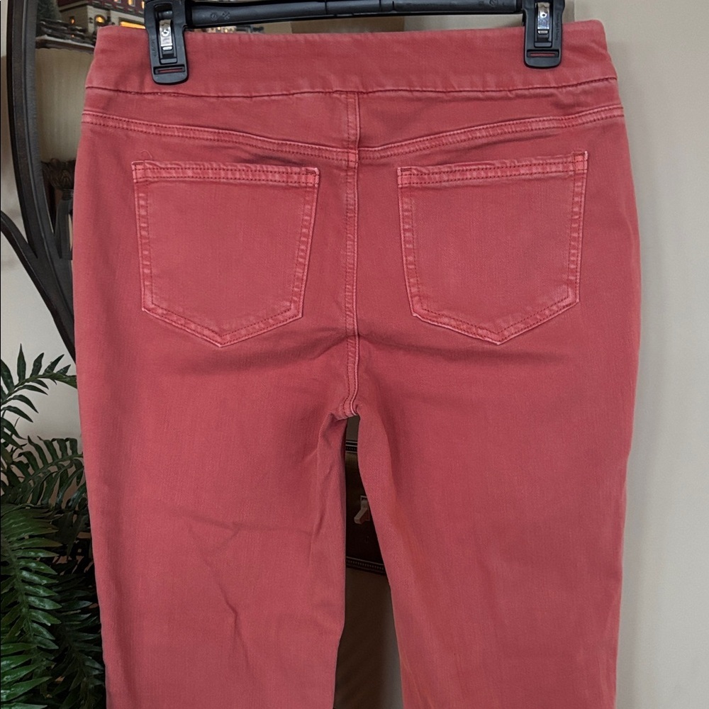 Chico's Pull On Jegging Ankle Denim Jeans Coral Cotton Stretch Skinny Slim - Picture 7 of 13
